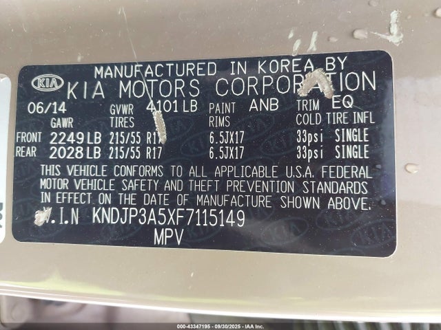 KNDJP3A5XF7115149 KIA SOUL +