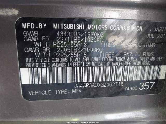 2016 MITSUBISHI OUTLANDER SPORT JA4AP3AUXGZ062718 Photo 8