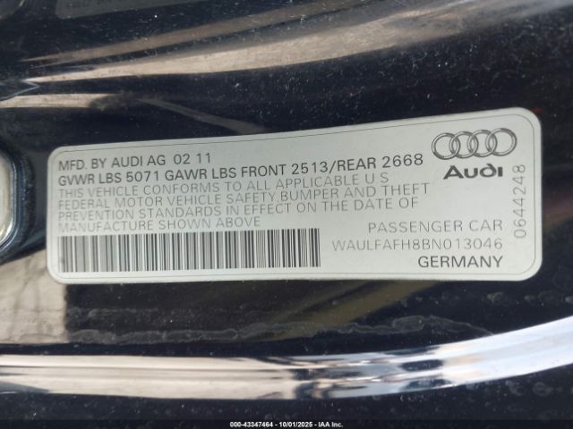 2011 AUDI A5 WAULFAFH8BN013046 Photo 8