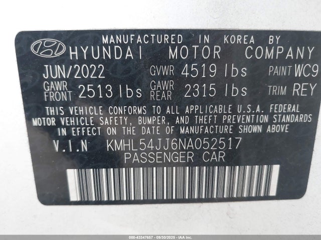 KMHL54JJ6NA052517 Hyundai gdi nu pe