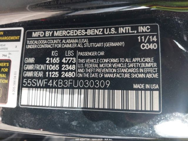 2015 MERCEDES-BENZ C 300 55SWF4KB3FU030309 Photo 8