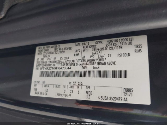Ford Transit 2015 1FTYR2CM9FKA73044 Image 9