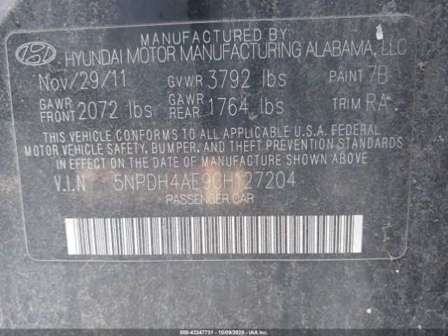 2012 HYUNDAI ELANTRA 5NPDH4AE9CH127204 Photo 8