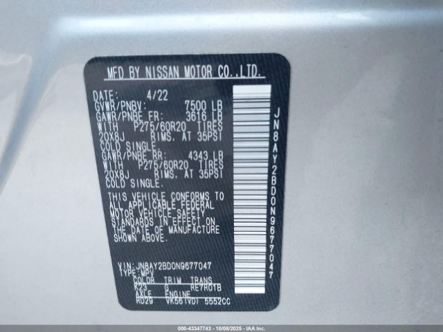 2022 NISSAN ARMADA JN8AY2BD0N9677047 Photo 8