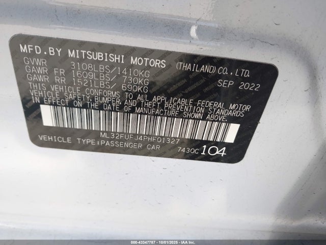2023 MITSUBISHI MIRAGE G4 ML32FUFJ4PHF01327 Photo 8