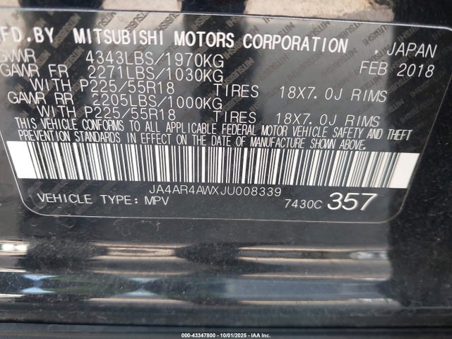 2018 MITSUBISHI OUTLANDER SPORT JA4AR4AWXJU008339 Photo 8