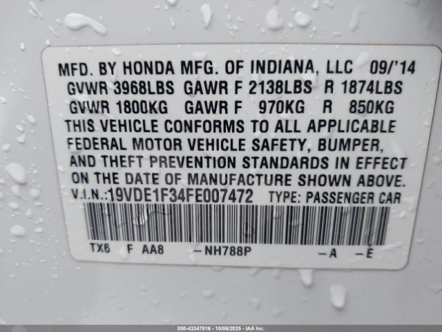 2015 ACURA ILX 19VDE1F34FE007472 Photo 8