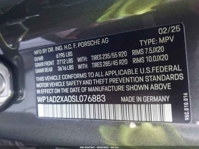 2025 PORSCHE MACAN ELECTRIC WP1AD2XA0SL076883 Photo 8