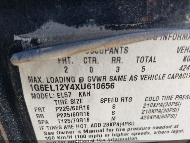 1999 CADILLAC ELDORADO 1G6EL12Y4XU610656 Photo 8