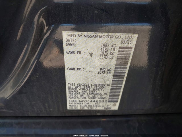 Nissan 2015 2015 1N4BL3AP2FC446032 Image 9