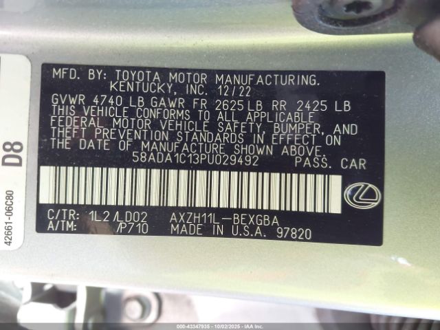 2023 LEXUS ES 300H 58ADA1C13PU029492 Photo 8