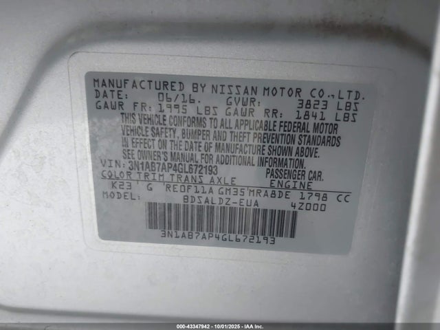 Nissan 2016 2016 3N1AB7AP4GL672193 Image 9