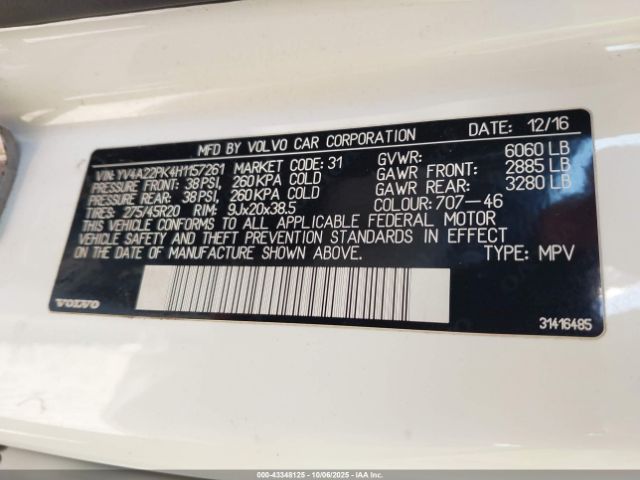 2017 VOLVO XC90 YV4A22PK4H1157261 Photo 8