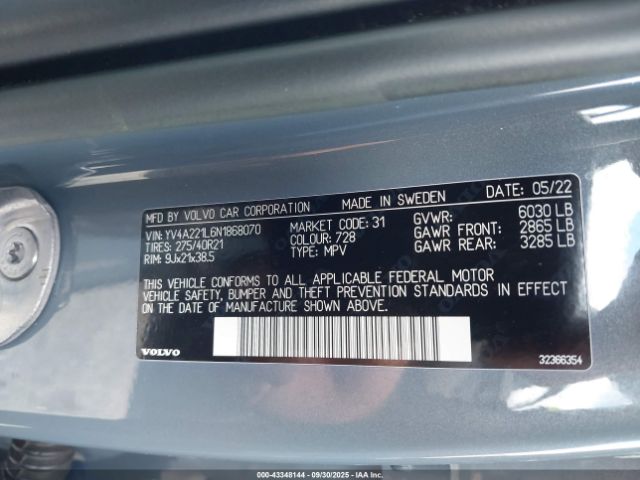 2022 VOLVO XC90 YV4A221L6N1868070 Photo 8