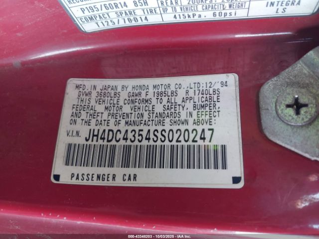 1995 ACURA INTEGRA JH4DC4354SS020247 Photo 8