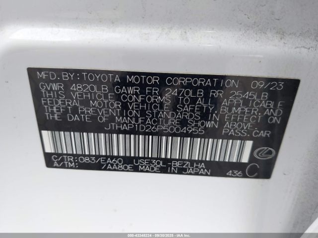 2023 LEXUS IS 500 JTHAP1D26P5004955 Photo 8
