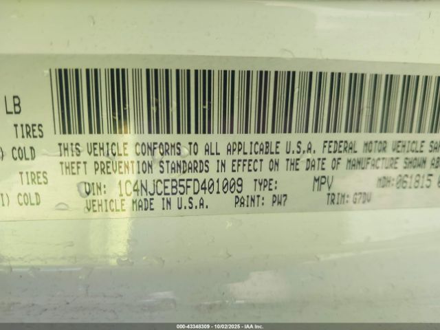 2015 JEEP COMPASS 1C4NJCEB5FD401009 Photo 8