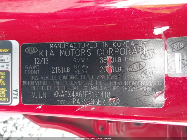KIA Forte 2014 KNAFX4A61E5191418 Image 9