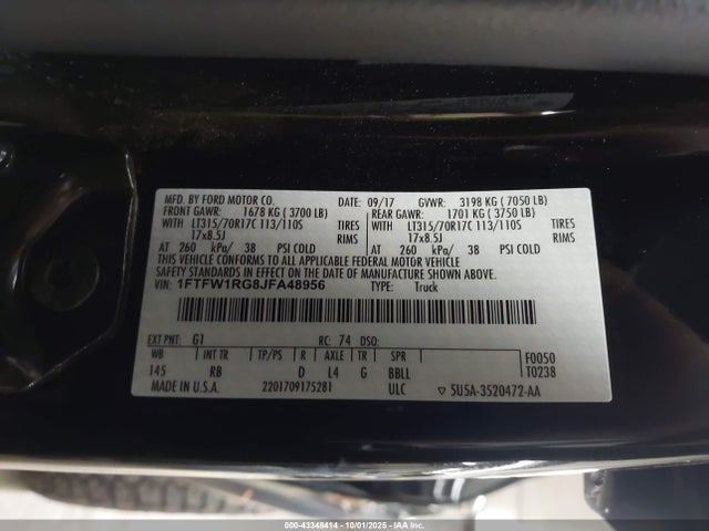 Ford 3.5l gtdi 2018 1FTFW1RG8JFA48956 Image 9