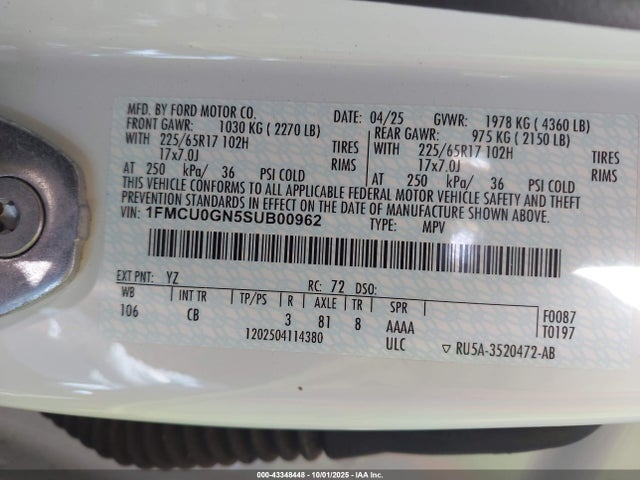 Ford dragon gtdi 2025 1FMCU0GN5SUB00962 Image 9