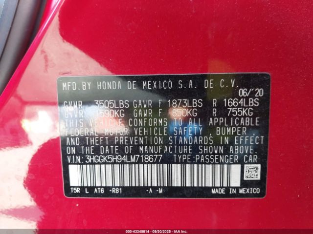 2020 HONDA FIT 3HGGK5H94LM718677 Photo 8