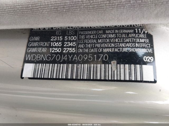 2000 MERCEDES-BENZ S 430 WDBNG70J4YA095170 Photo 8