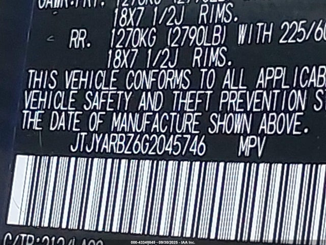 JTJYARBZ6G2045746 Lexus 8ar-fts