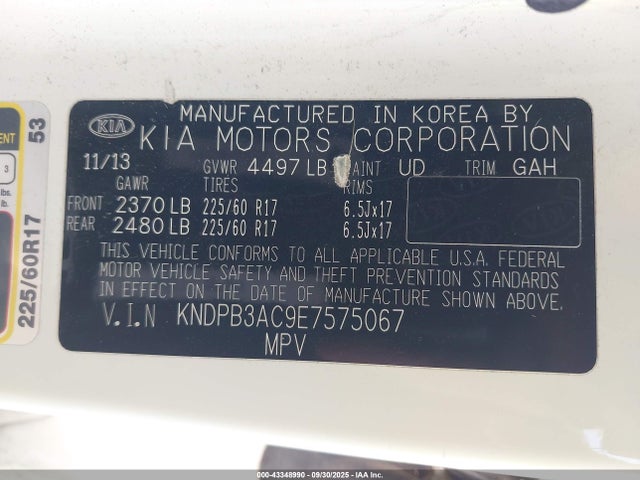 KIA dohc gdi theta ii 2014 KNDPB3AC9E7575067 Image 9
