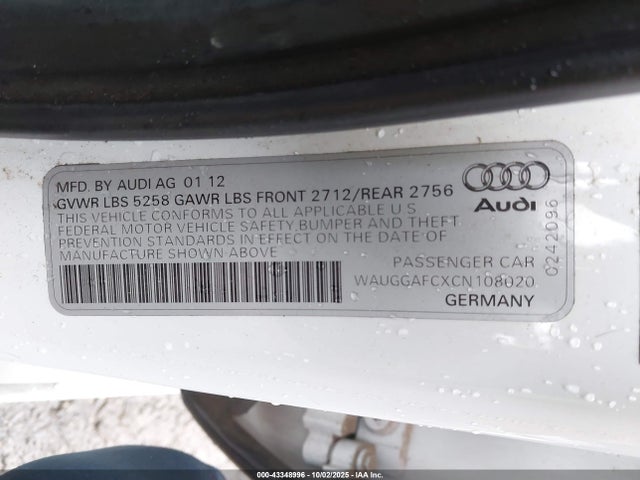 2012 AUDI A6 WAUGGAFCXCN108020 Photo 8