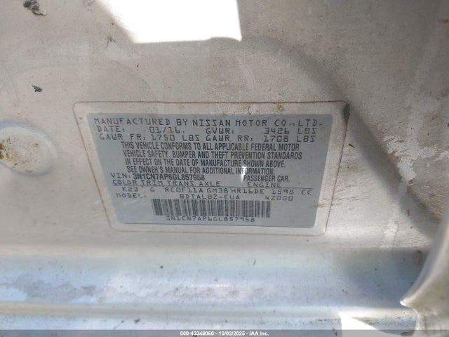 Nissan 2016 2016 3N1CN7AP6GL857958 Image 9