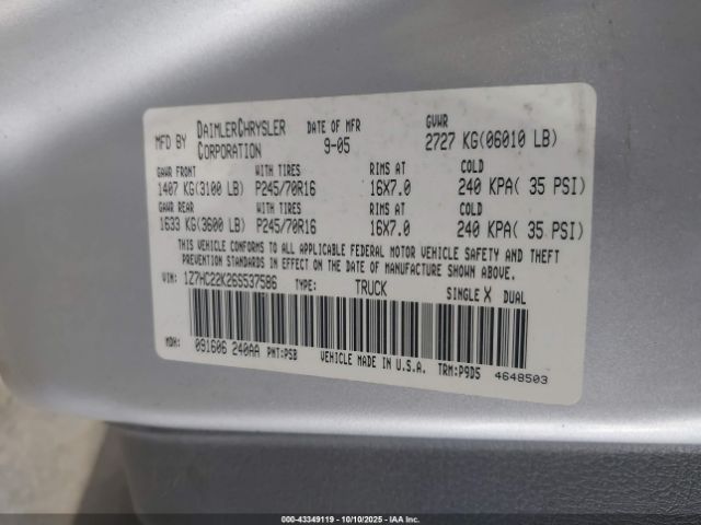 2006 MITSUBISHI RAIDER 1Z7HC22K26S537586 Photo 8