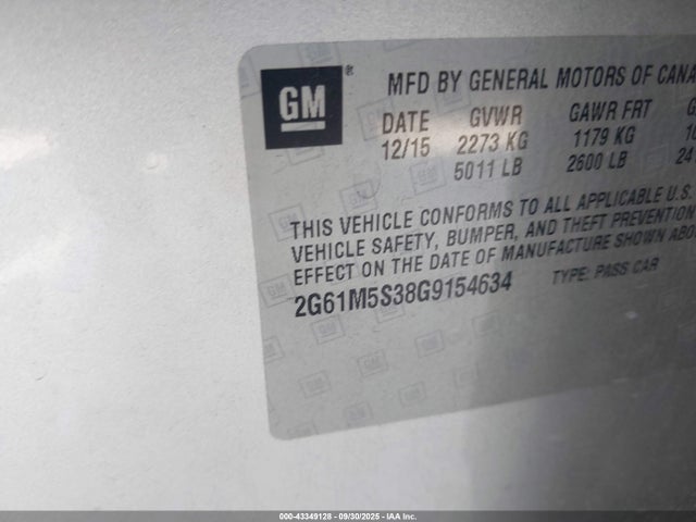 2016 CADILLAC XTS 2G61M5S38G9154634 Photo 8