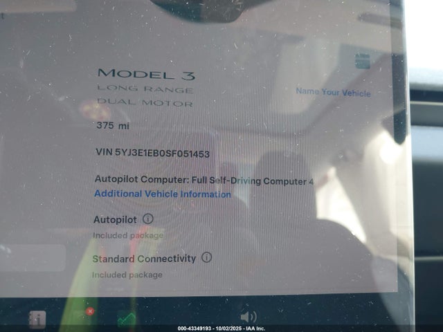 2025 TESLA MODEL 3 5YJ3E1EB0SF051453 Photo 6