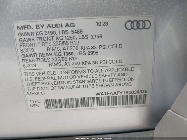 2024 AUDI Q5 WA1EAAFY1R2030335 Photo 8