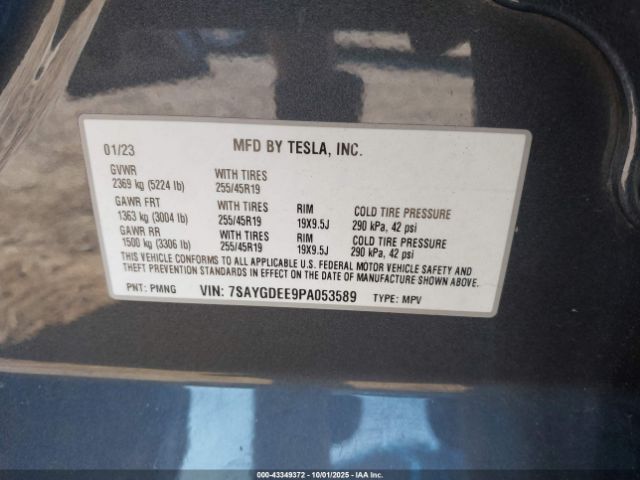 2023 TESLA MODEL Y 7SAYGDEE9PA053589 Photo 8