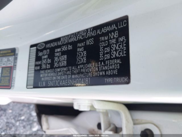 2022 HYUNDAI SANTA CRUZ 5NTJC4AE3NH004181 Photo 8