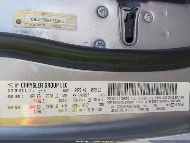 Jeep Patriot 2014 1C4NJRFB8ED762914 Image 9