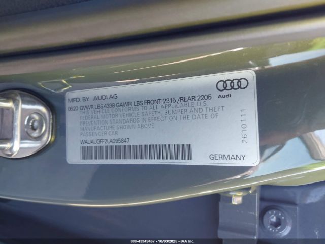 2020 AUDI A3 WAUAUGFF2LA095847 Photo 8