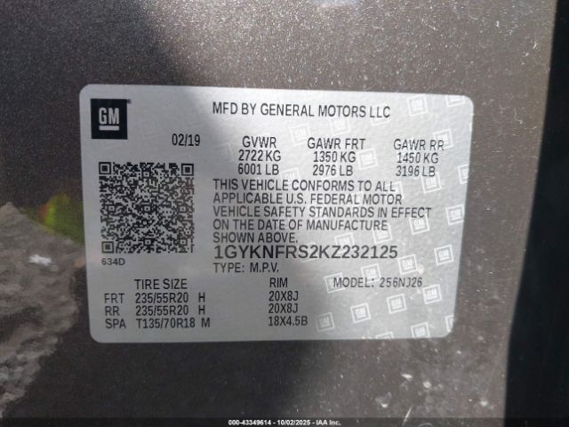 2019 CADILLAC XT5 1GYKNFRS2KZ232125 Photo 8