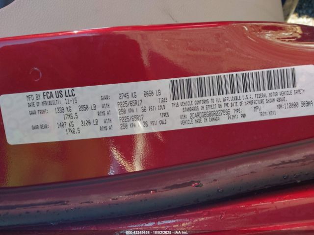 2016 DODGE GRAND CARAVAN 2C4RDGBG8GR227595 Photo 8