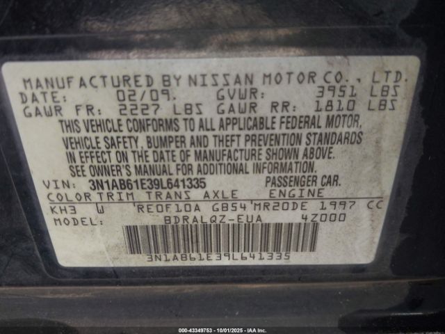 2009 NISSAN SENTRA 3N1AB61E39L641335 Photo 8