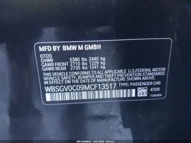 2021 BMW M8 GRAN COUPE WBSGV0C09MCF13517 Photo 8