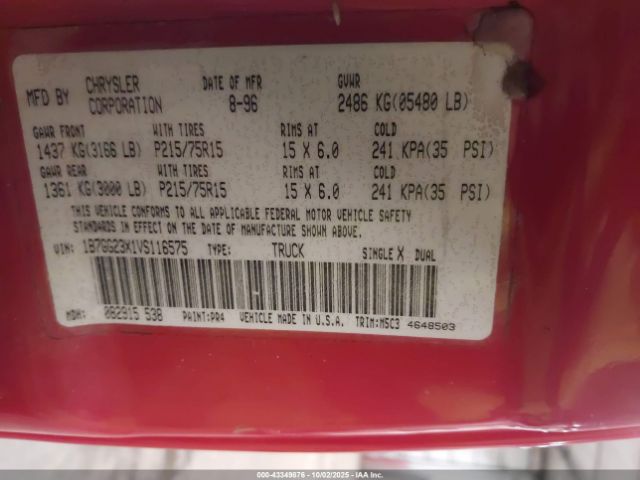 1997 DODGE DAKOTA 1B7GG23X1VS116575 Photo 8