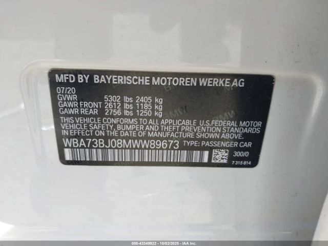 2021 BMW 540I WBA73BJ08MWW89673 Photo 8