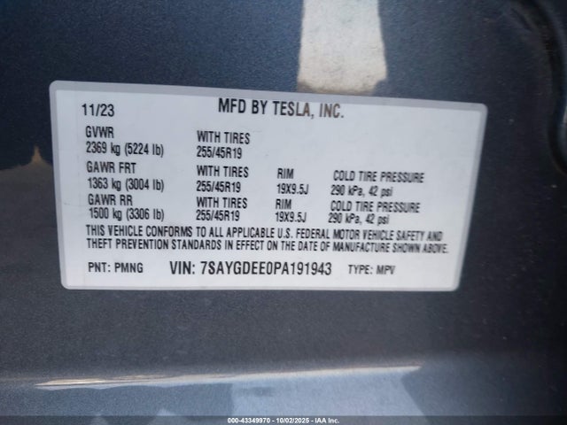 2023 TESLA MODEL Y 7SAYGDEE0PA191943 Photo 8