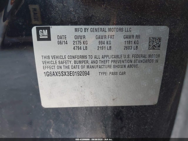 2014 CADILLAC CTS 1G6AX5SX3E0192094 Photo 8