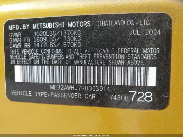 2024 MITSUBISHI MIRAGE ML32AWHJ7RH023914 Photo 8