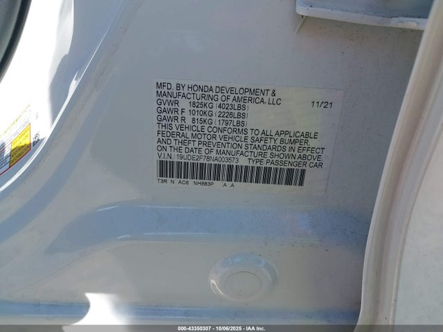 Продажа на аукционе авто 2022 Acura Ilx Premium Package, vin: 19UDE2F78NA003573, номер лота: 43350307