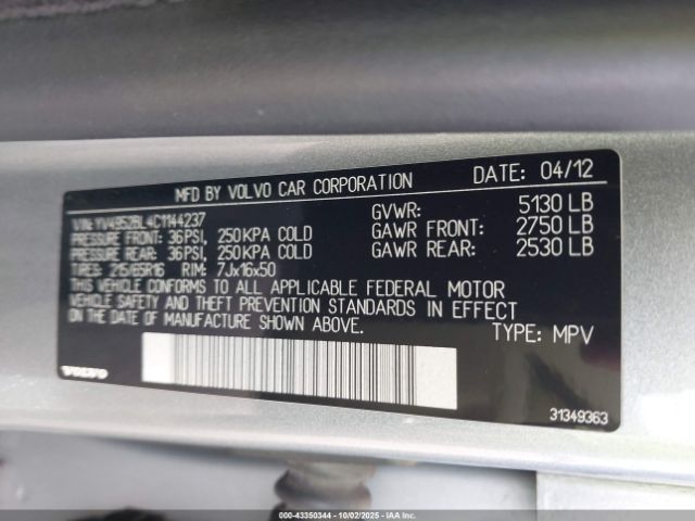 2012 VOLVO XC70 YV4952BL4C1144237 Photo 8