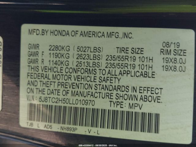 2020 ACURA RDX 5J8TC2H50LL010970 Photo 8